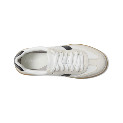 Vionic Women's City Walk Walking Shoes White Black Leather Comfort Sneakers