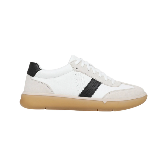 Vionic Women's City Walk Walking Shoes White Black Leather Comfort Sneakers