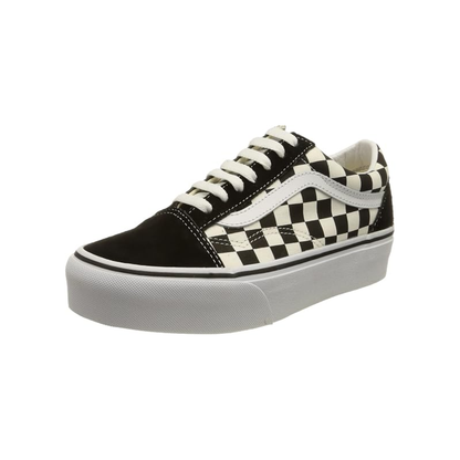 Vans Mens Checkerboard Old Skool Platform Black/True White