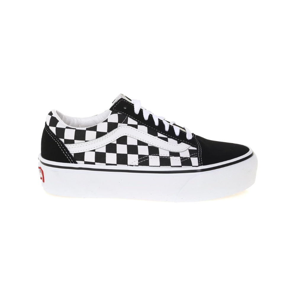 Vans Mens Checkerboard Old Skool Platform Black/True White