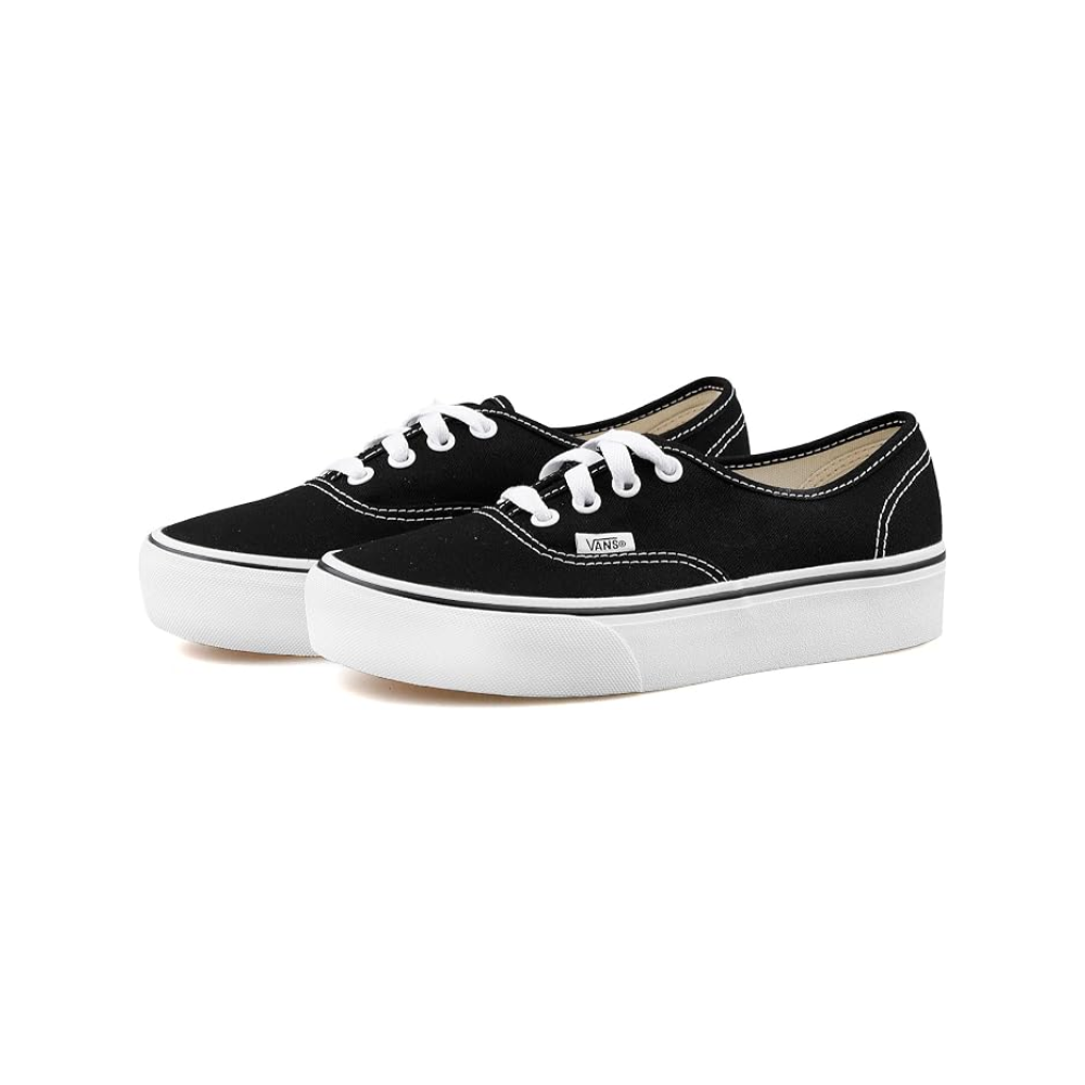 Vans Authentic Platform Unisex Black Canvas Sneakers Shoes