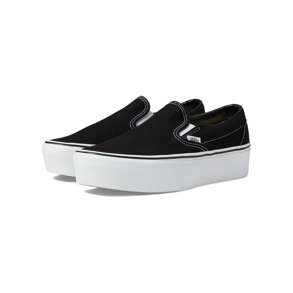 Vans Classic Slip-On Platform Unisex Black Canvas Sneakers