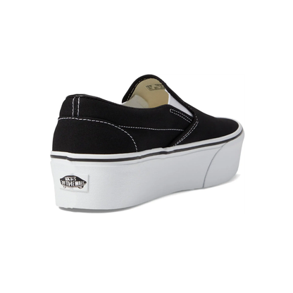 Vans Classic Slip-On Platform Unisex Black Canvas Sneakers