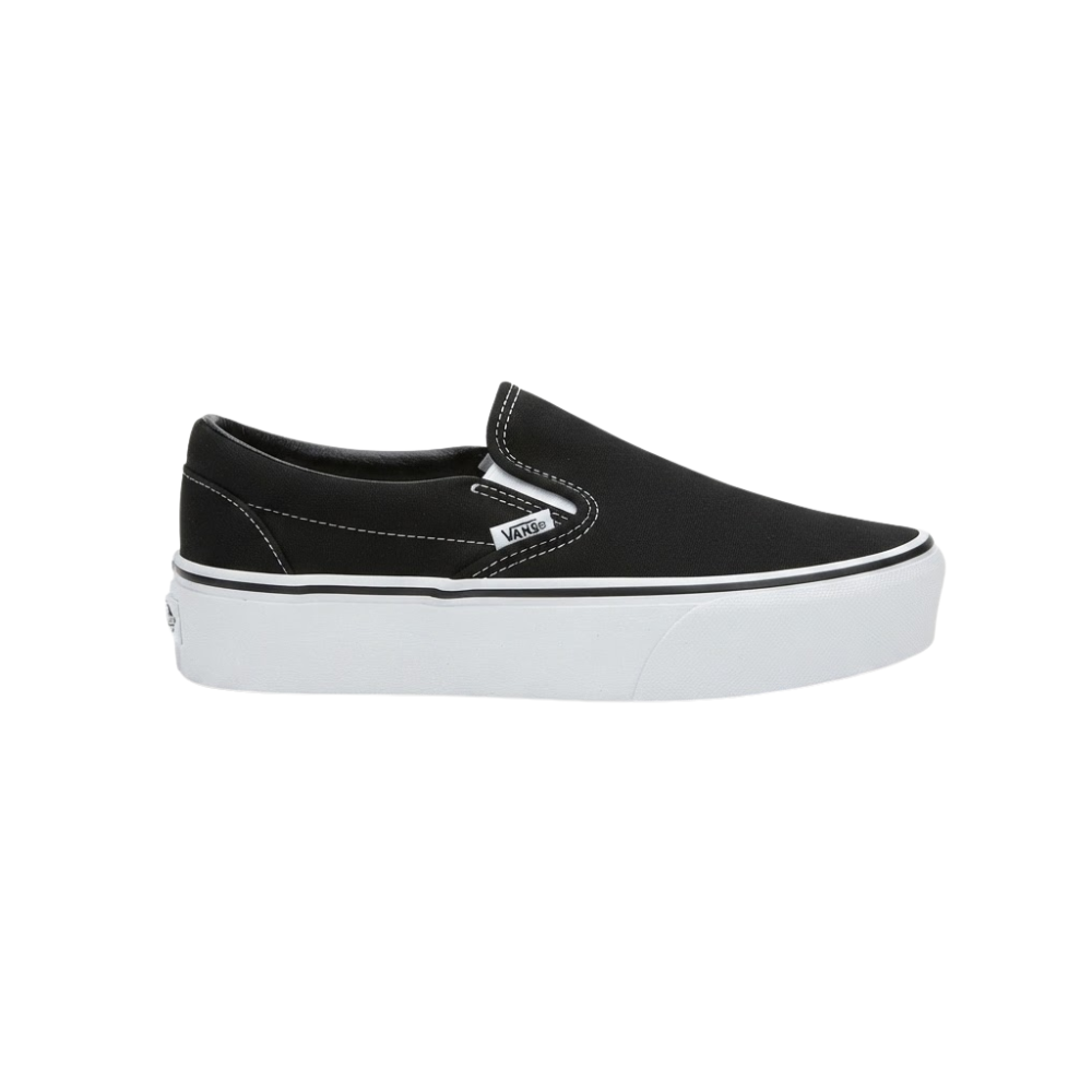 Vans Classic Slip-On Platform Unisex Black Canvas Sneakers