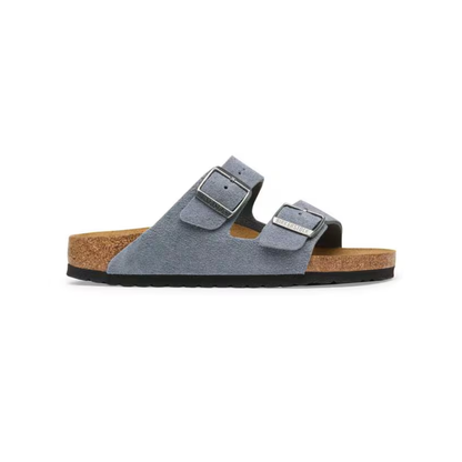 Birkenstock Arizona Suede Leather Unisex Stone Blue Sandals