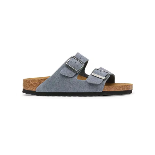 Birkenstock Arizona Suede Leather Unisex Stone Blue Sandals