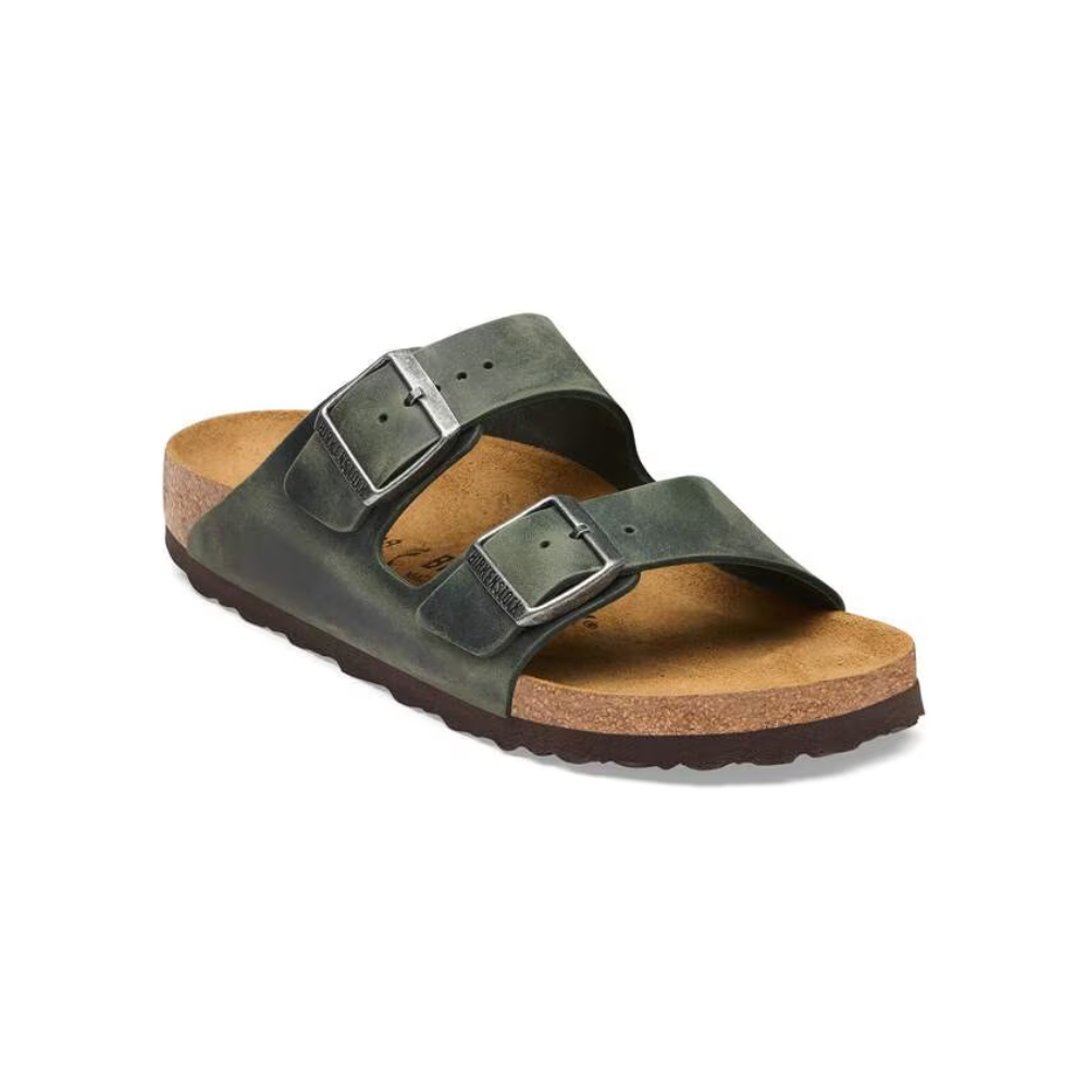 Birkenstock Arizona Oiled Leather Unisex Sandals Thyme Wide