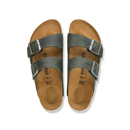 Birkenstock Arizona Oiled Leather Unisex Sandals Thyme Wide