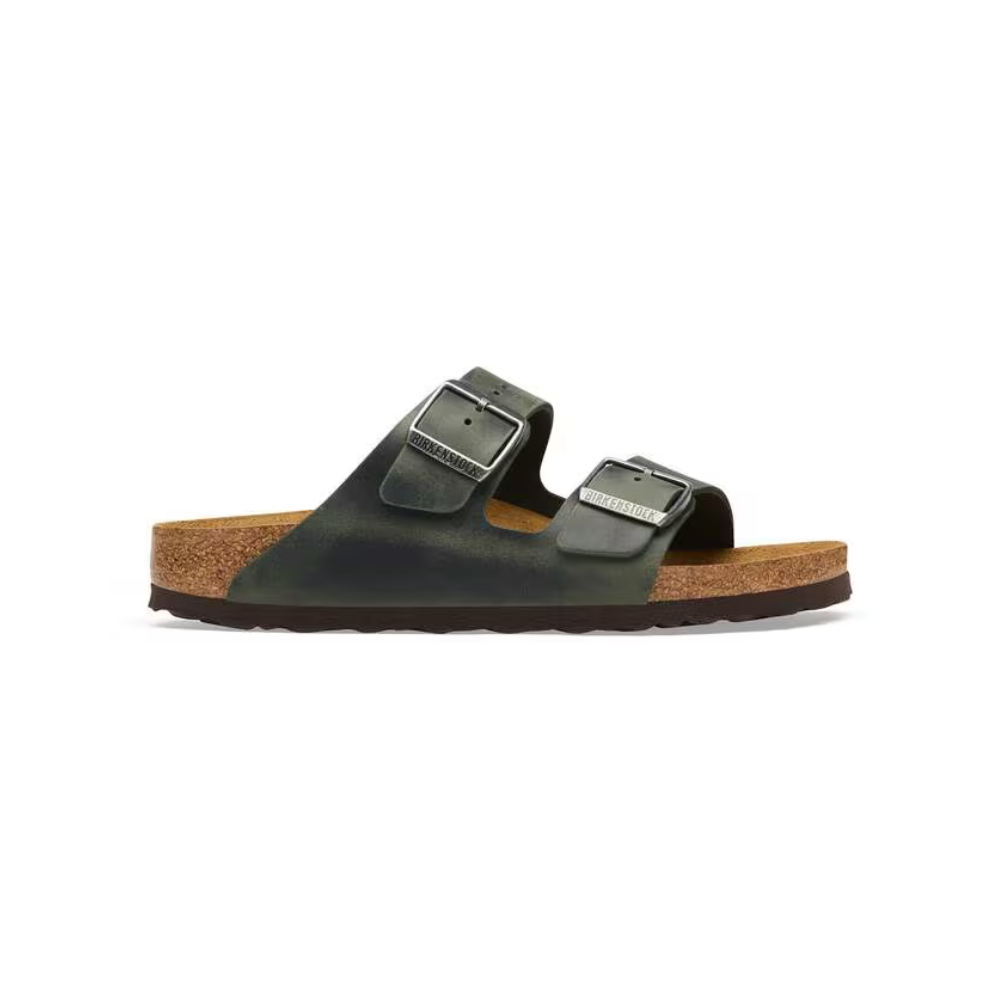 Birkenstock Arizona Oiled Leather Unisex Sandals Thyme Wide