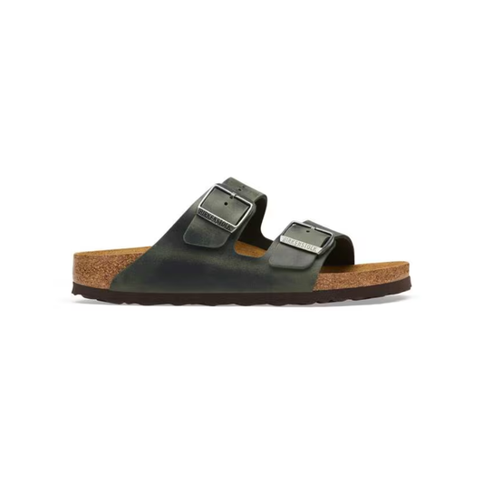 Birkenstock Arizona Oiled Leather Unisex Sandals Thyme Wide