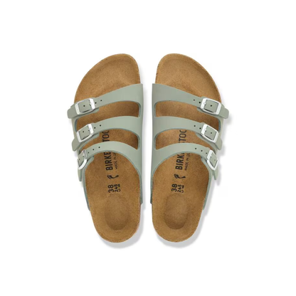 Birkenstock Florida Fresh Three Strap Sandals Oiled Nubuck Leather Pure Sage