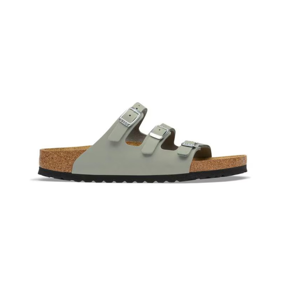 Birkenstock Florida Fresh Three Strap Sandals Oiled Nubuck Leather Pure Sage