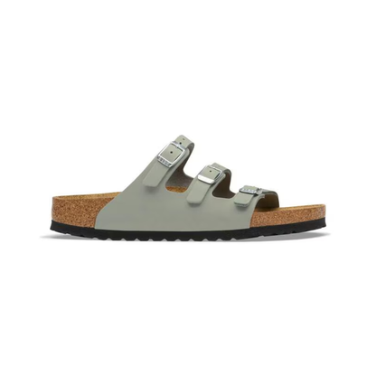 Birkenstock Florida Fresh Three Strap Sandals Oiled Nubuck Leather Pure Sage