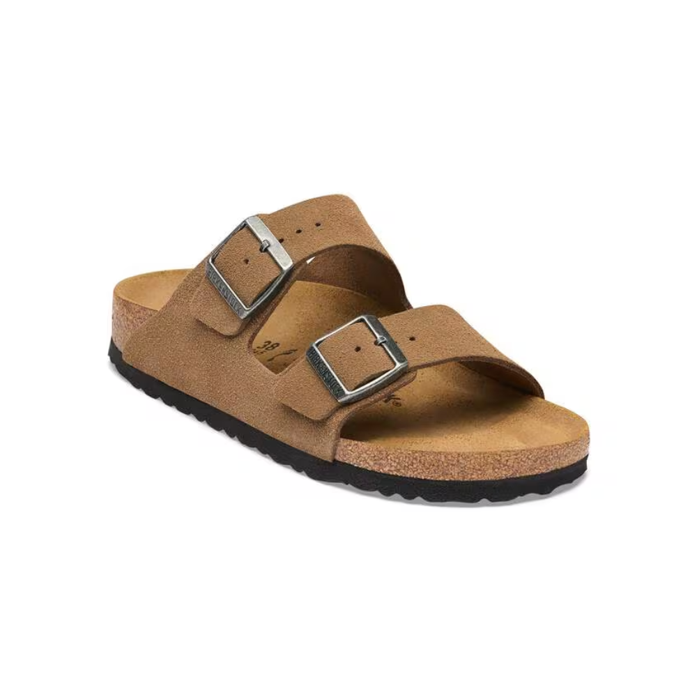 Birkenstock Arizona Suede Leather Unisex Dark Tea Sandals