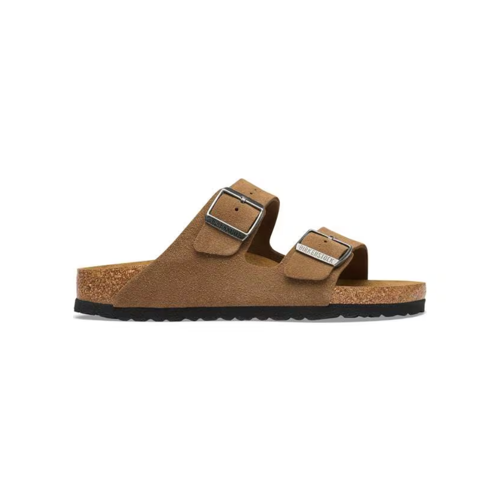 Birkenstock Arizona Suede Leather Unisex Dark Tea Sandals