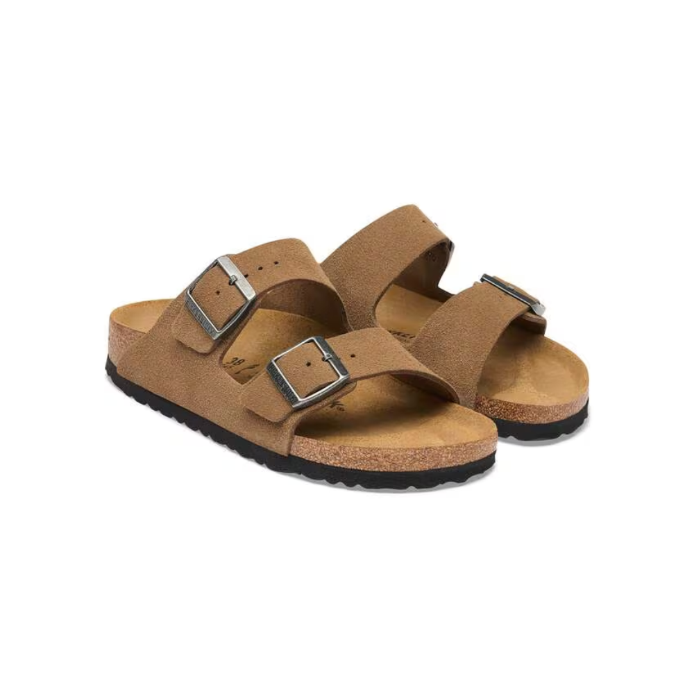 Birkenstock Arizona Suede Leather Unisex Dark Tea Sandals
