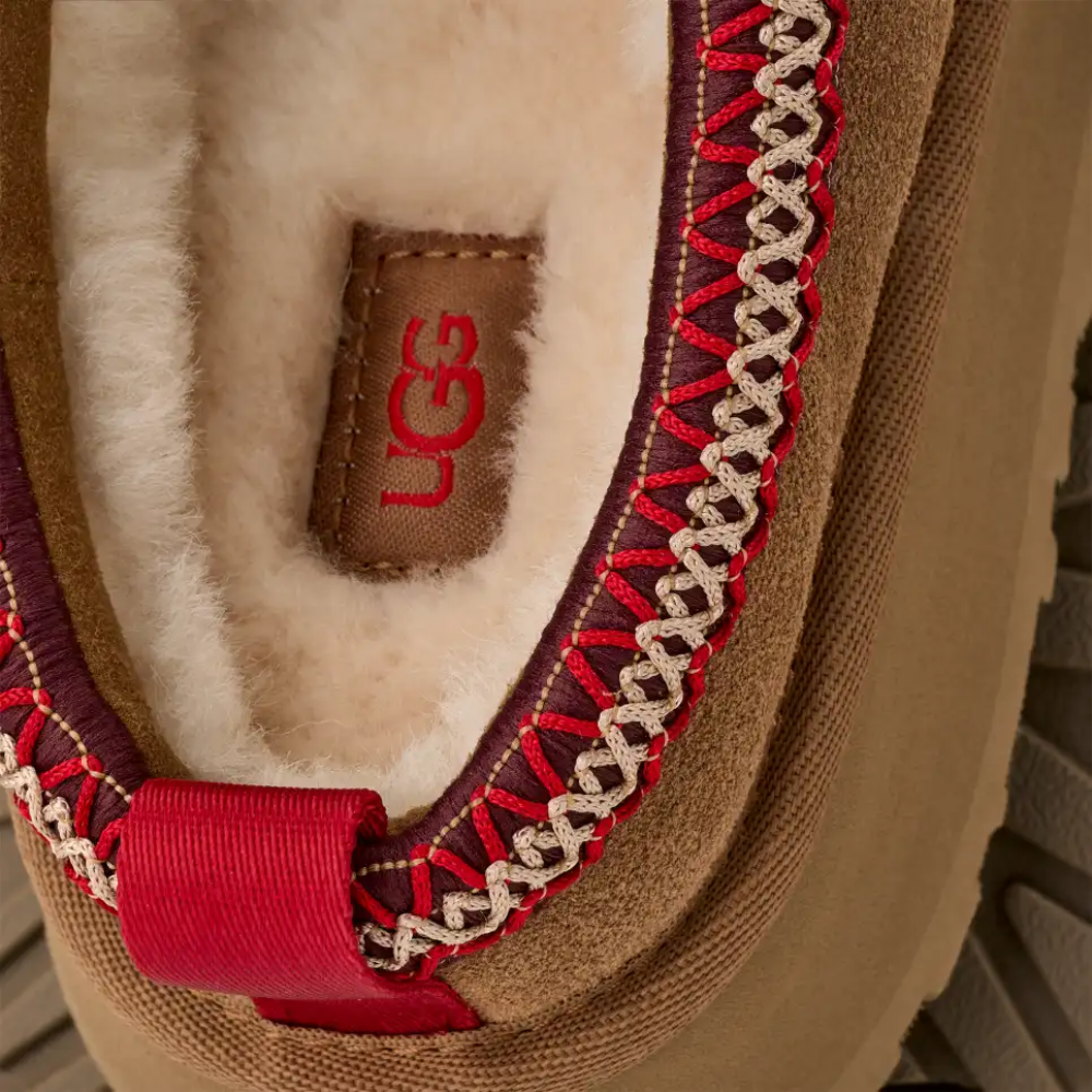 UGG Women's Tazz II Chestnut Suede Platform Slippers Clogs Cozy Slip On