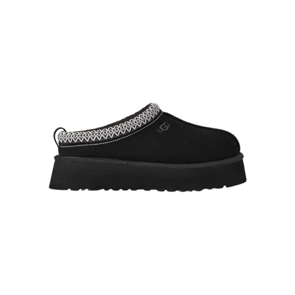 UGG Women's Tazz II Black Suede Platform Slippers Clogs Cozy Slip On