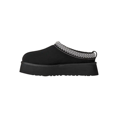 UGG Women's Tazz II Black Suede Platform Slippers Clogs Cozy Slip On