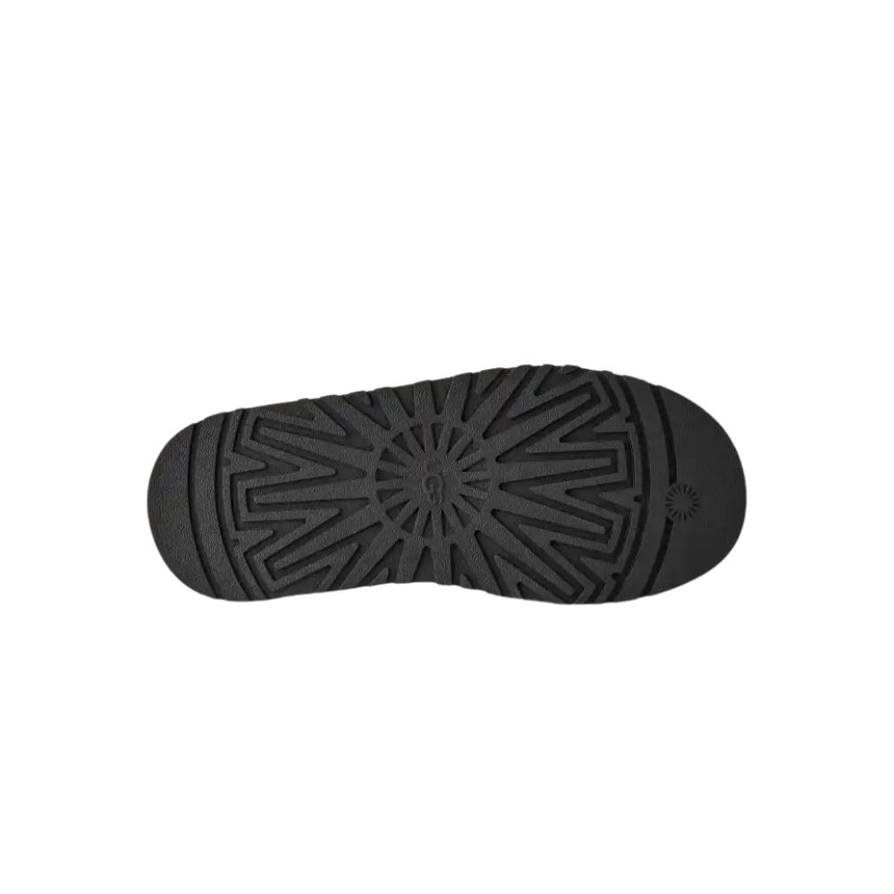 UGG Women's Tazz II Black Suede Platform Slippers Clogs Cozy Slip On