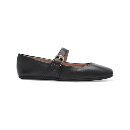 Cole Haan Women's Grand Ambition Alissa Mary Jane Flats – Black Tumbled Leather