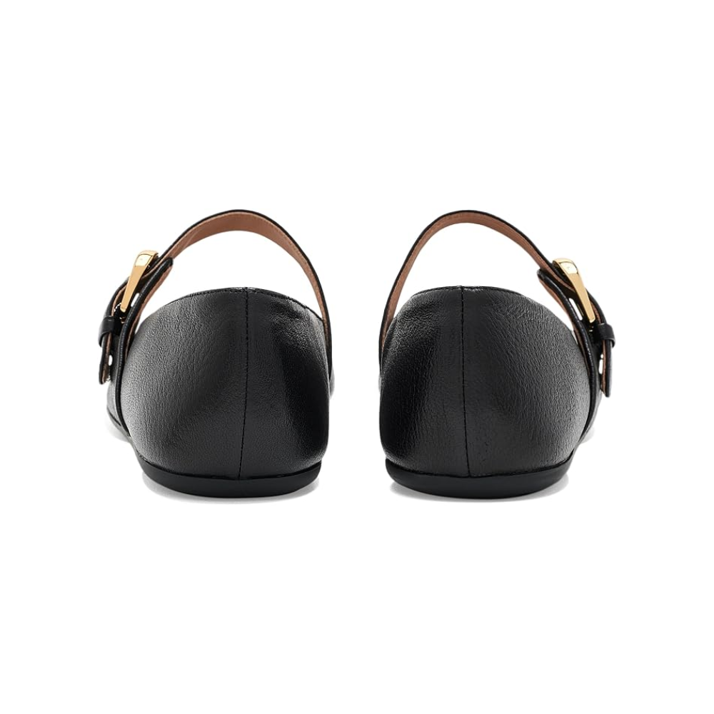 Cole Haan Women's Grand Ambition Alissa Mary Jane Flats – Black Tumbled Leather