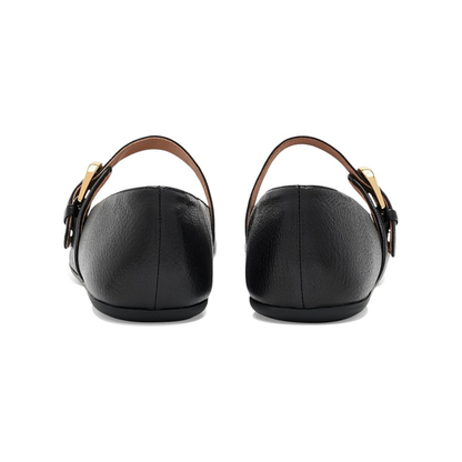 Cole Haan Women's Grand Ambition Alissa Mary Jane Flats – Black Tumbled Leather