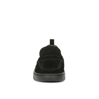 Vionic Uptown Womens Suede Loafer Black Packable Travel Platform