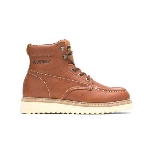 Wolverine Men's Soft Toe Moc Toe 6" Work Boot Wedge - Brown W08288