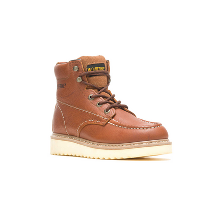 Wolverine Men's Soft Toe Moc Toe 6" Work Boot Wedge - Brown W08288