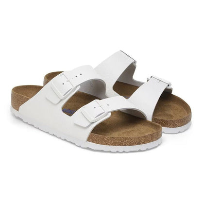 Birkenstock Arizona Soft Footbed Leather Sandals - White