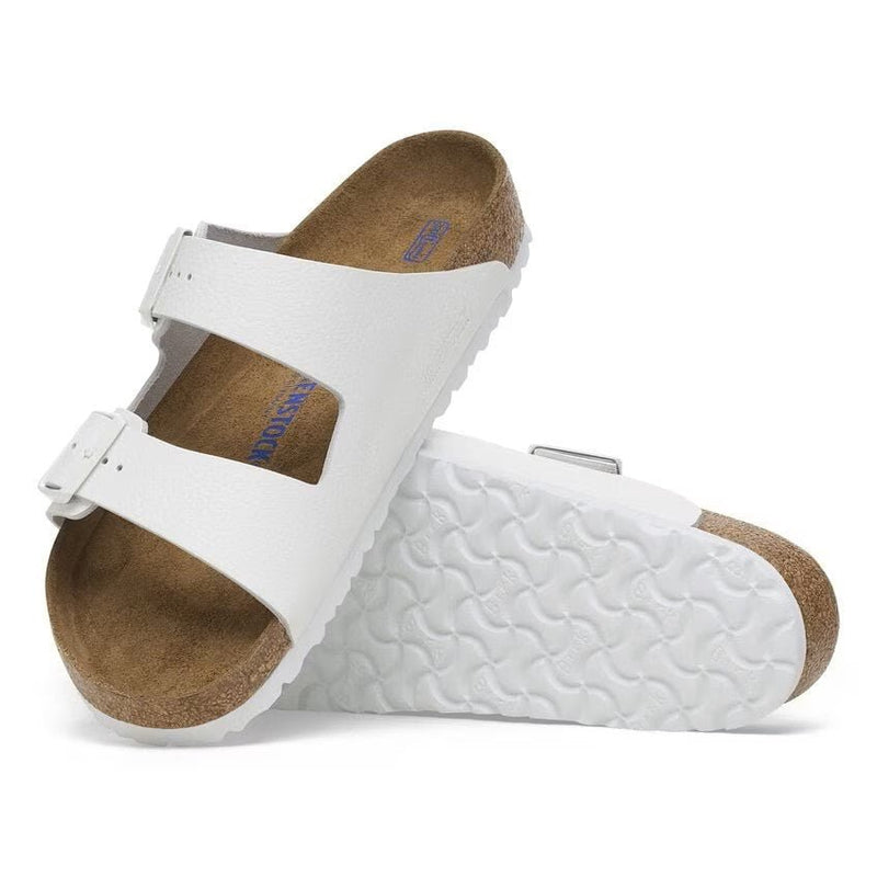 Birkenstock Arizona Soft Footbed Leather Sandals - White