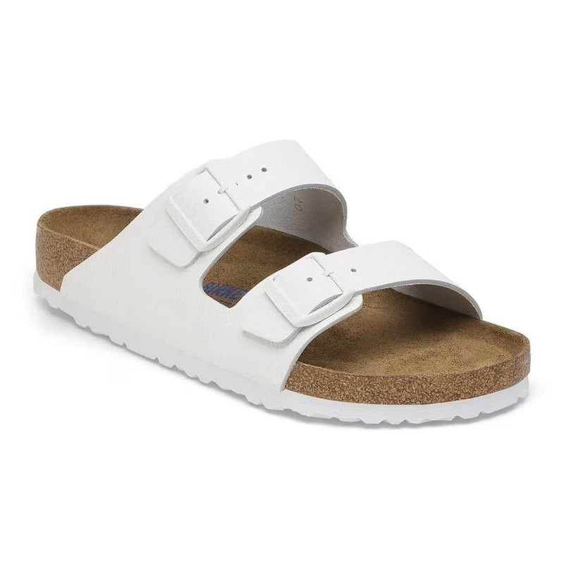 Birkenstock Arizona Soft Footbed Leather Sandals - White