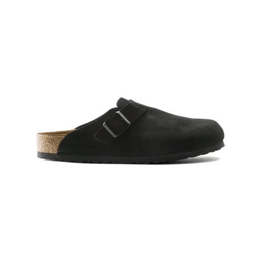 Birkenstock Boston Soft Footbed Suede Black Unisex Clog Sandal
