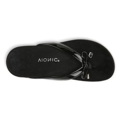 Vionic Bella Womens Toe Post Sandal Black Flip Flops 10000435001