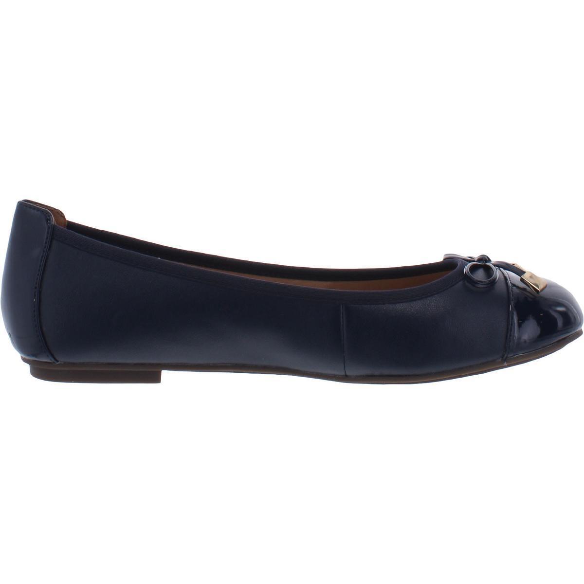 Vionic Minna Womens Navy Nappa Leather Ballet Flats Arch Support