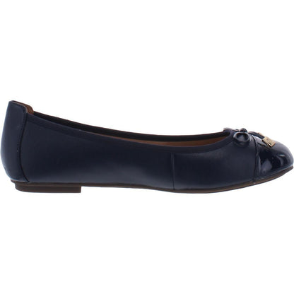 Vionic Minna Womens Navy Nappa Leather Ballet Flats Arch Support