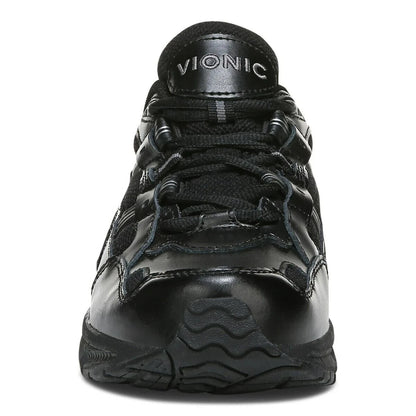 Vionic Walker Women’s Walking Shoes Black Leather | Orthotic Arch Support Comfortable Durable