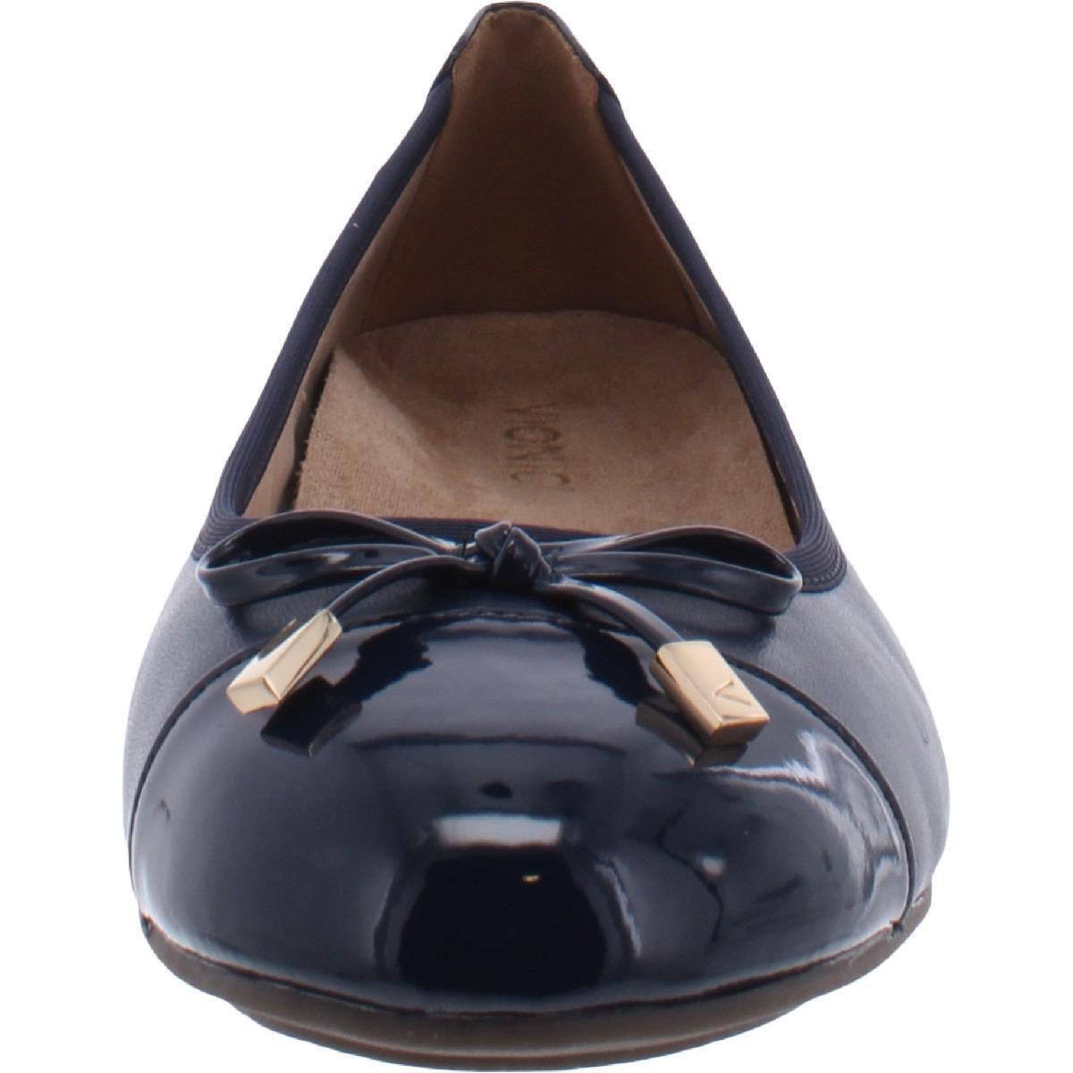 Vionic Minna Womens Navy Nappa Leather Ballet Flats Arch Support