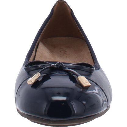 Vionic Minna Womens Navy Nappa Leather Ballet Flats Arch Support
