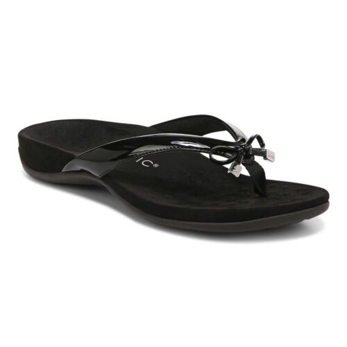 Vionic Bella Womens Toe Post Sandal Black Flip Flops 10000435001