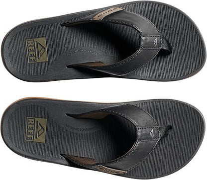 Reef Santa Ana Men’s Flip Flops Black Vegan Leather Waterproof Non Slip