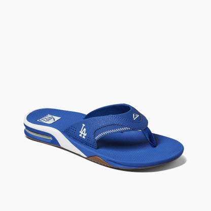 Reef Fanning X MLB Dodgers Flip Flop Sandal  Bottle Opener & Superior Arch Support, Blue